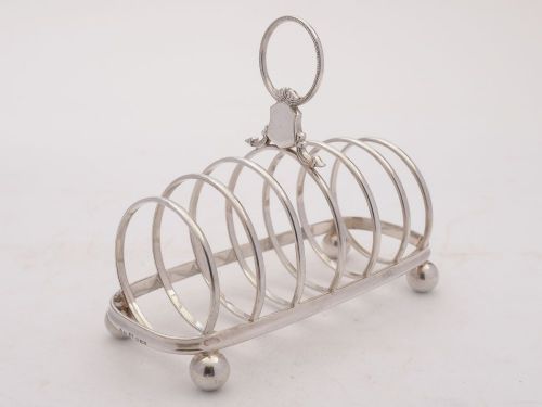 Nice Victorian Elkington Silver Plated Toast Rack 1885