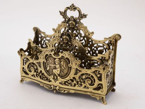 Stunning French Brass Letter/Document Rack Circa 1900