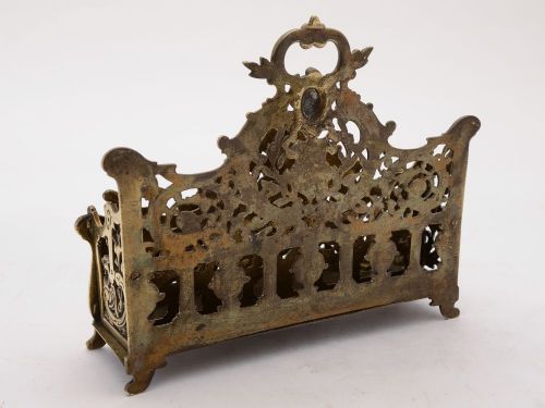 Stunning French Brass Letter/Document Rack Circa 1900