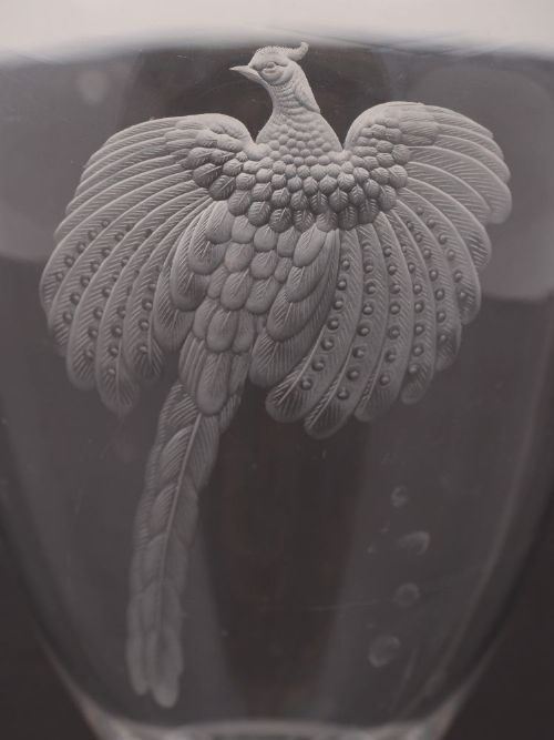 Fabulous Victorian Etched Peacock Claret Jug Circa 1890