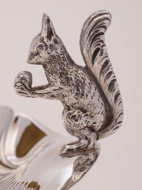Lovely Edwardian Silver Plated Squirrel Nut Dish Circa 1905