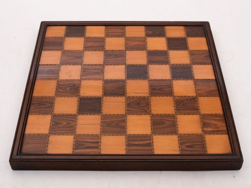 Good Victorian Wooden Inlaid Chessboard Circa 1880
