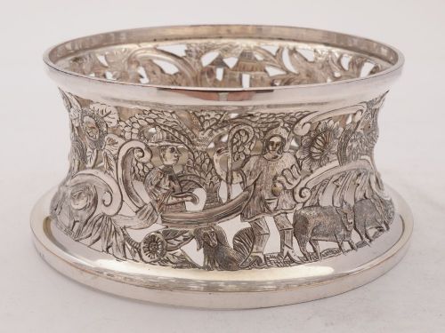 Superb Silver on Copper Dish Ring Circa 1900