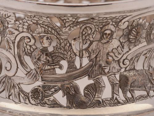 Superb Silver on Copper Dish Ring Circa 1900