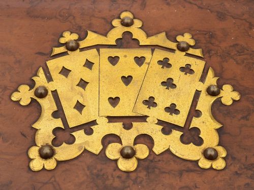 Nice Victorian Burr Walnut Card Box Circa 1890