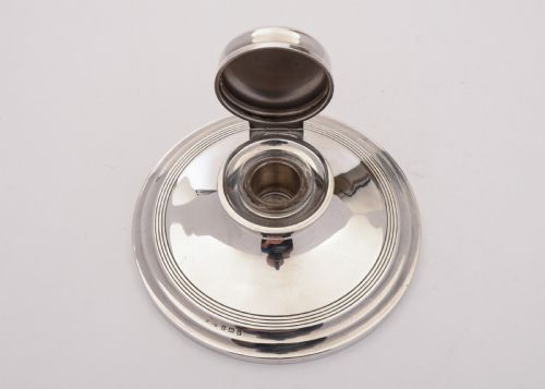 Fabulous Edwardian Silver Capstain ink Pot 1907