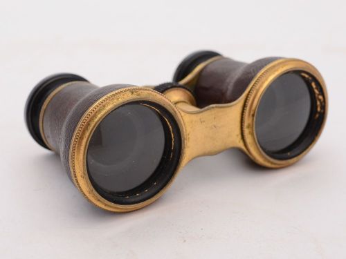 Nice Pair of Brass and Leather Opera Glasses Circa 1905