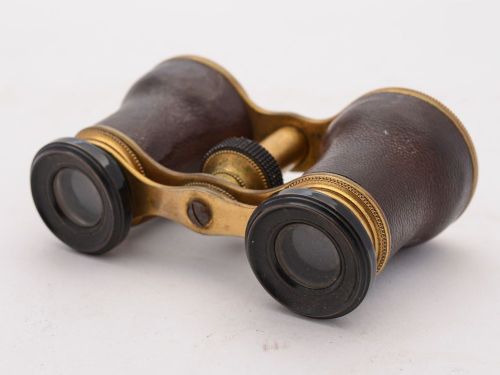 Nice Pair of Brass and Leather Opera Glasses Circa 1905