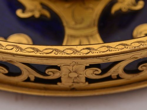 Stunning Victorian Brass and Glass Inkstand Circa 1880