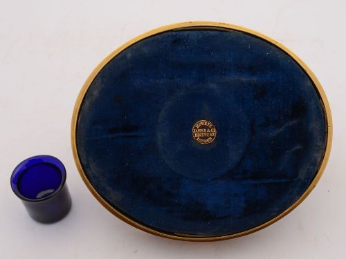 Stunning Victorian Brass and Glass Inkstand Circa 1880