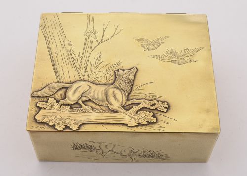 Nice German Brass Table Box Circa 1900