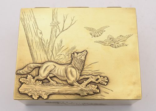 Nice German Brass Table Box Circa 1900