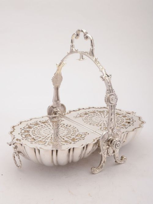 Fabulous Victorian Silver Plated Folding Biscuit Box 1884