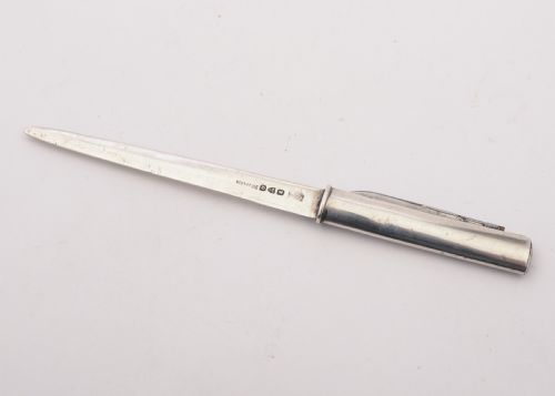 Nice Victorian Silver Letter Opener/Pen Knife Chester1899