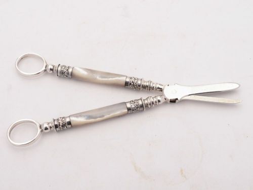 Lovely Victorian Mother of Pearl Handled Grape Scissors Sheffield 1896