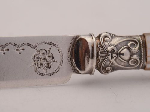 Gorgeous Victorian Carved M.O.P Dessert Set Circa 1890