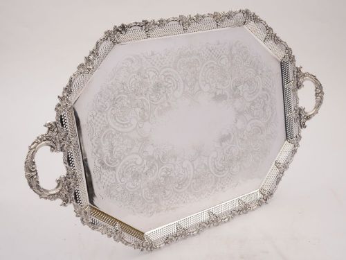 Superb Edwardian Silver Plated Tray Circa 1905