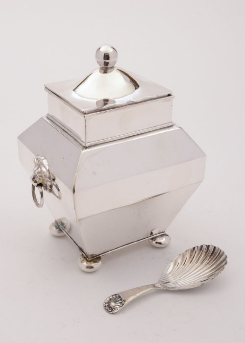 Good Edwardian Silver Plated Tea Caddy Circa 1905