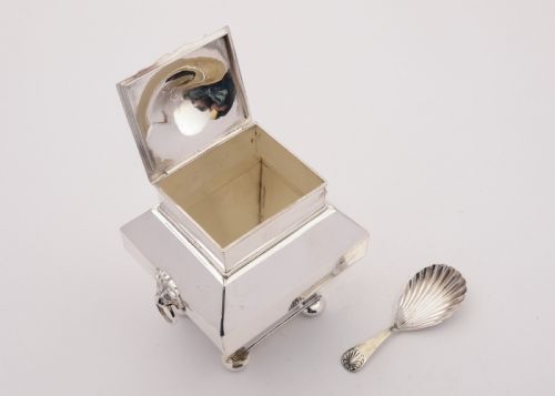 Good Edwardian Silver Plated Tea Caddy Circa 1905