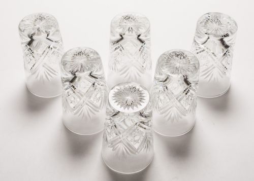 Lovely Edwardian Set of 6 Cut Glass Tumblers Circa 1905