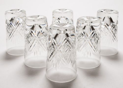 Lovely Edwardian Set of 6 Cut Glass Tumblers Circa 1905