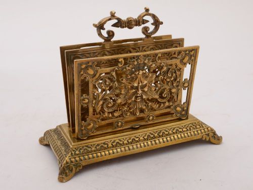 Good Edwardian Brass Letter Rack Circa 1905