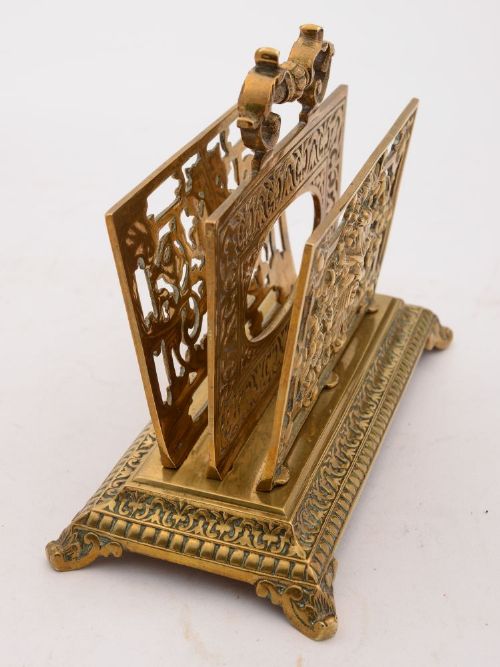 Good Edwardian Brass Letter Rack Circa 1905