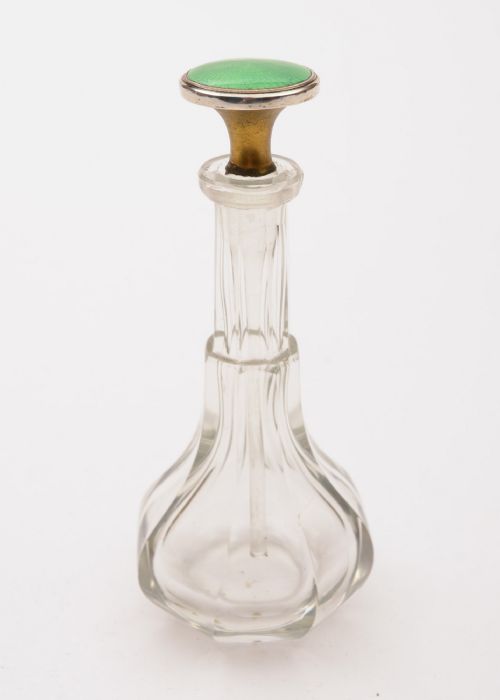 Nice Art Deco Enamel Topped Scent Bottle Circa 1930