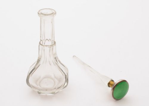 Nice Art Deco Enamel Topped Scent Bottle Circa 1930