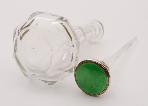 Nice Art Deco Enamel Topped Scent Bottle Circa 1930