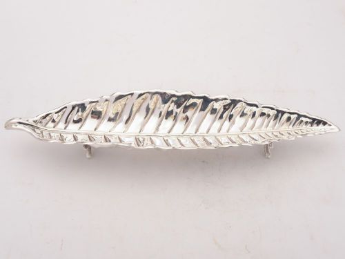 Unusual Edwardian Silver Plated Leaf Dish Circa 1905