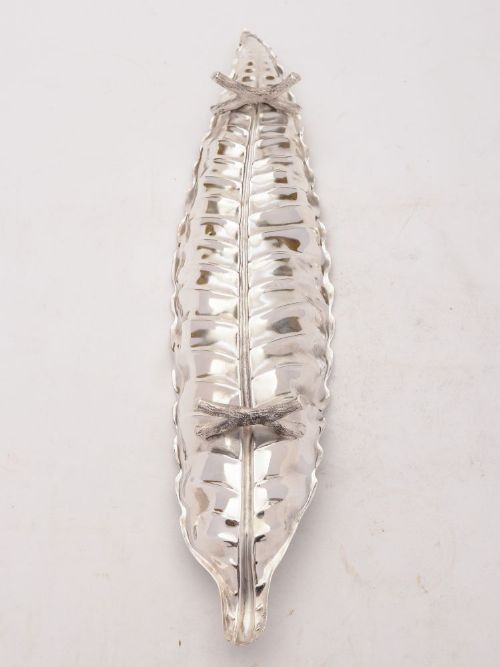 Unusual Edwardian Silver Plated Leaf Dish Circa 1905