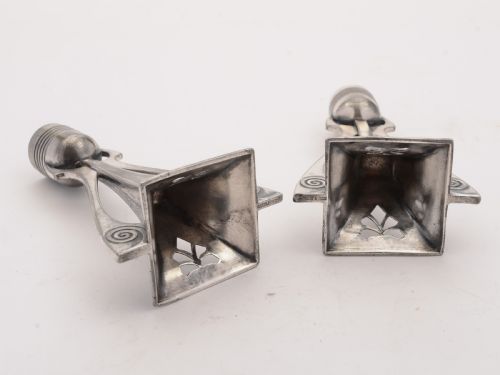 Nice Pair of WMF Pewter Secessionist Candlesticks Circa 1900