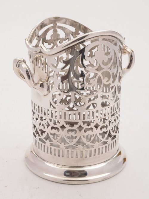 Superb Edwardian silver plated bottle stand c 1905