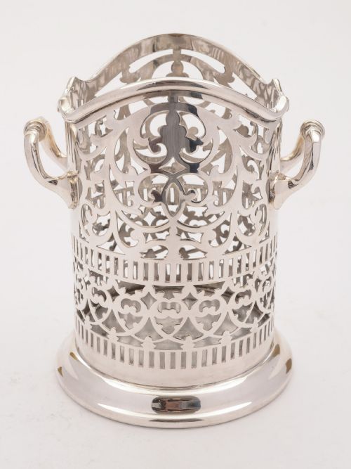 Superb Edwardian silver plated bottle stand c 1905