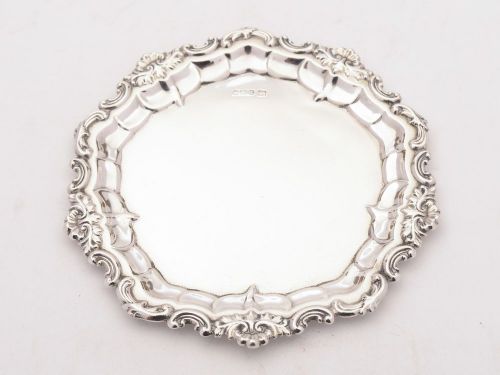 Sweet Edwardian Silver Salver Sheffield 1909