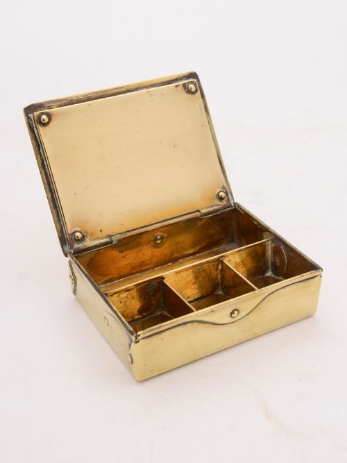 German Arts & Crafts Brass Stamp Box c1900