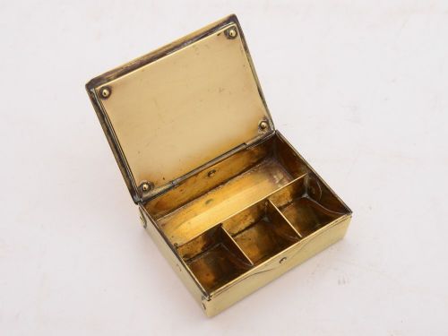 German Arts & Crafts Brass Stamp Box c1900