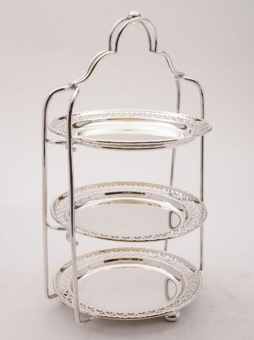 Elegant Edwardian three tier cake stand c 1905