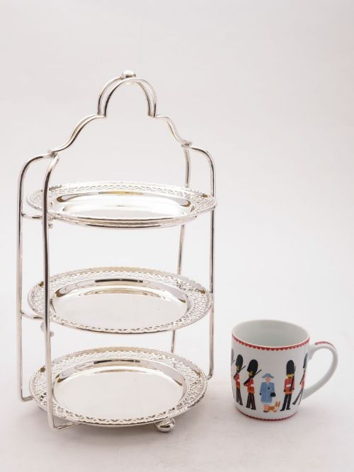 Elegant Edwardian three tier cake stand c 1905