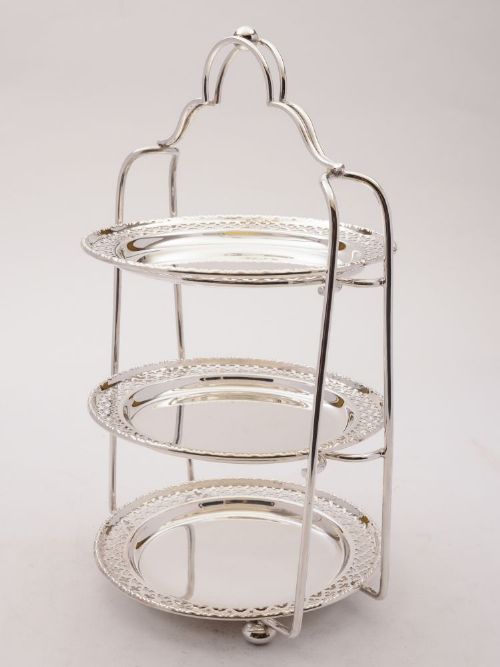 Elegant Edwardian three tier cake stand c 1905