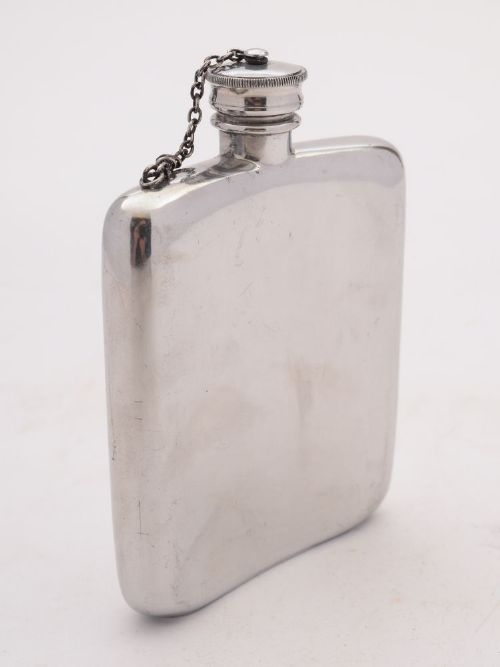 Nice Military silver plated hip flask 1956