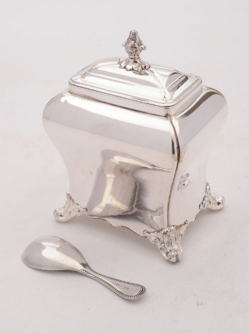 Lovely Georgian Silver Plated Tea Caddy circa 1800