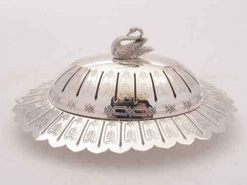 Beautiful Victorian Silver Plated Butter Dish. Circa 1890