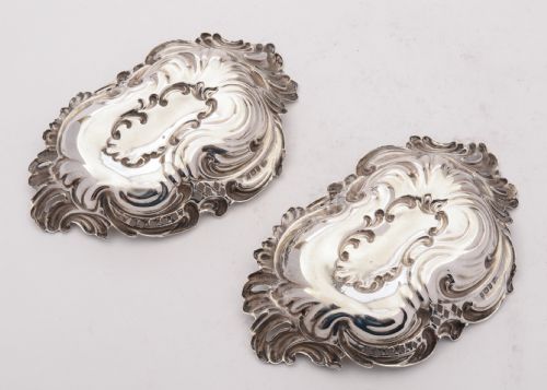 A nice Pair of Victorian Silver Bon Bon Dishes 1900