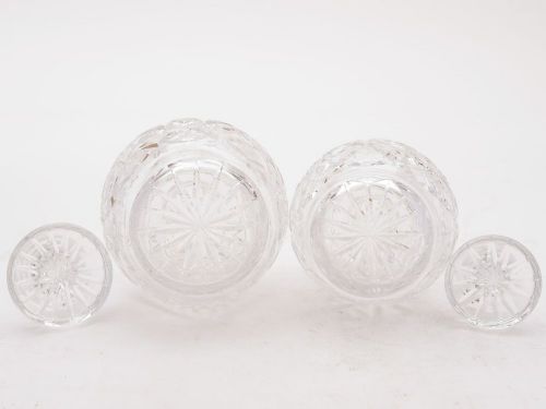 Pair of elegant cut glass decanters circa 1930