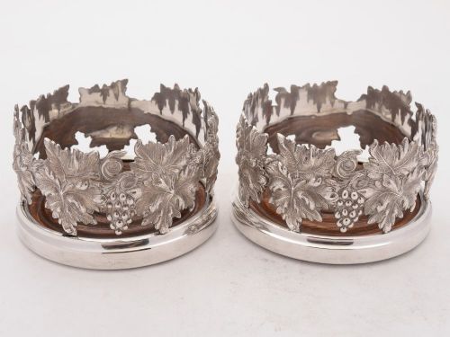 Fabulous pair of Victorian Silver Plated Coasters circa 1880
