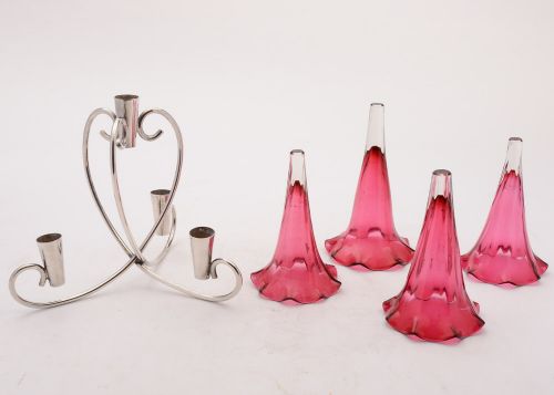 Beautiful Edwardian Cranberry Glass Eperne circa 1905