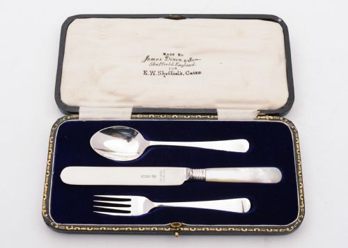 Lovely Cased Silver Christening Set Sheffield 1925