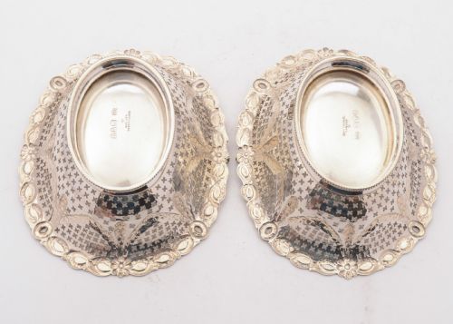Superb Pair Victorian Silver Baskets London 1895